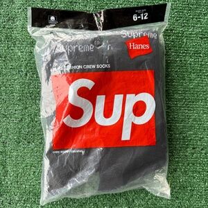 Supreme Hanes Socks (4 Pack) Black